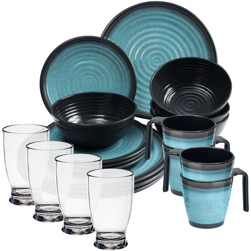 Melamin geschirr set blau - geschirr,
