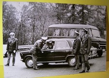 Opel Blitz  Polizei / Fiat Original Foto 60er Jahre - Oldtimer - s/w Polizeikont