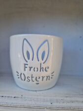 Windlicht Frohe Ostern Weiß Metall D10xH9cm