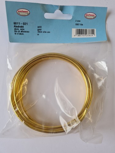 Aludraht gold 3mm stark - , und
