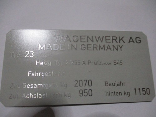 Typenschild schild für - typenschild,