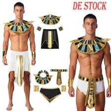 DE Herren Ägyptisches Pharao Kostüm Pharaokostüm Ägypten Antike Kostüm Halloween