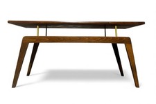 MID CENTURY NUSSBAUM COUCHTISCH SCHWEBEFLÄCHE DANISH STYLE SELTEN UM 1950