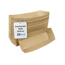 Snackschalen 8x21x3,5 cm aus Kraftpapier 50-500 Stück - Einweg Frikandelschale