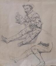 Studie Theater Szene Kostüm Landsknecht Gesellschaft Zeichnung Historismus