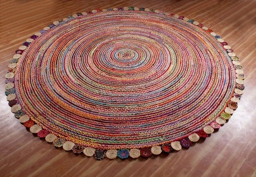 Teppich baumwolle jute rund - &,
