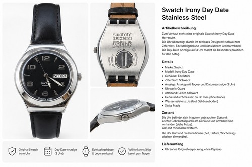 Vintage swatch irony edelstahl - swatch,