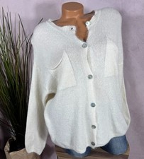 Damen Strickjacke Cardigan One Size 36-42 Baby Alpaka Perlmuttknöpfe 868 neu