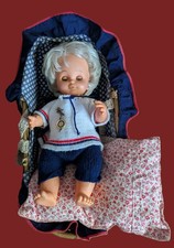 Zapf  Puppe 42 cm Schlafaugen Tragekorb Kleidung Reisebett Laufstall