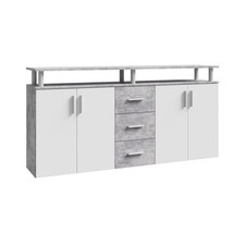 Sideboard - weiß-Beton-Optik