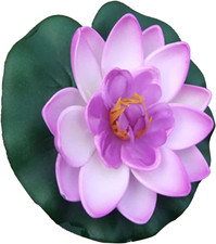 Künstliche Lotusblumen Wasserpflanzen Schwimmend Wanddekoration Lila