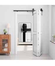 WINSOON 6FT 183cm Falttürschiene Schwerlast Scheunentor Installation DIY Kit 