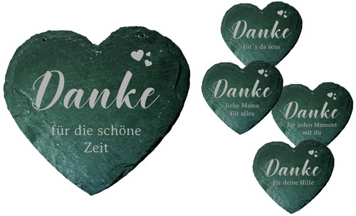 Schieferherz danke mit gravur - mit,