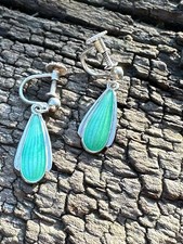 Vintage Denmark 925S Sterling Silber Modernist Ohrringe Emaille 1783