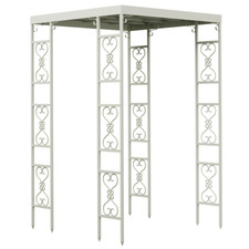 Weiß Rosenpavillon Metall Rankhilfe Gartenpavillon Rankgitter Rosenbogen 270x180