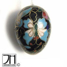 Emaille Osterei Ostern Dekoration Ei Metall schwarz Schmetterling