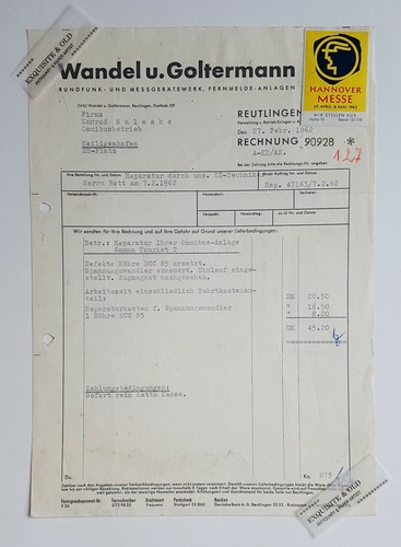 1962 wandel goltermann - wandel,