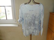 Vokuhila Tunika Gr. 42/44 Blau mit Glitzer NEU