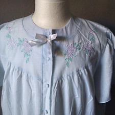 Nachthemd,Damen Günther Lady Kurzarm mit Rundausschnitt Knopfleiste Gr.48/50