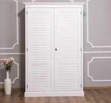 Kleiderschrank Lamellenschrank Schlafzimmerschrank Schrank Landhaus weiß