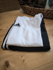 Jungen Schulsport Hose und T-Shirt 140 Adidas Schwarz Weiss Climalite, Climacool