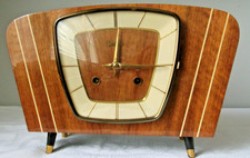 Alte Zentra Tisch/Kaminuhr mit FHS Franz Hermle Uhrwerk  mit Gong u. Schlüssel