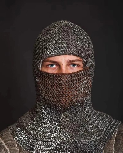 Kettenhemd coif flachring rund - kettenhemd,