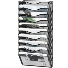 Zeitungshalter Wand mit 10 Etagen Metall Zeitungsständer Hängeregister Wandab...