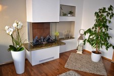 Ofenbank Sitzbank Kaminofen Einfassung Abdeckung Ofen Naturstein Marmor grün