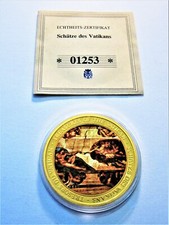 Farbmedaille  Schätze des Vatikans  "Erschaffung des Adams" PP mit Zertifikat !!