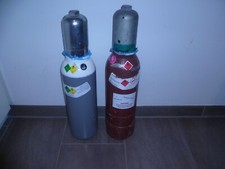 Sauerstoff, Sauerstoffflasche 5 l & Acetylenflaschen gebraucht, gefüllt