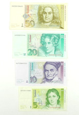 Banknoten 50 20 10 5 DM Deutsche Mark Scheine Umlaufbanknoten 1991-1999 90iger