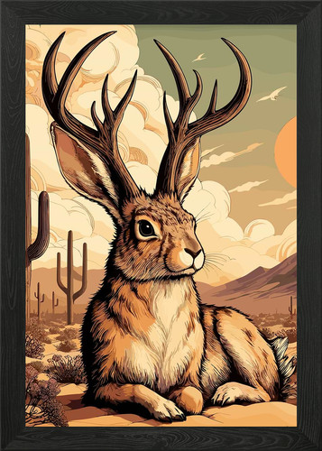 Jackalope desert gerahmtes - in,