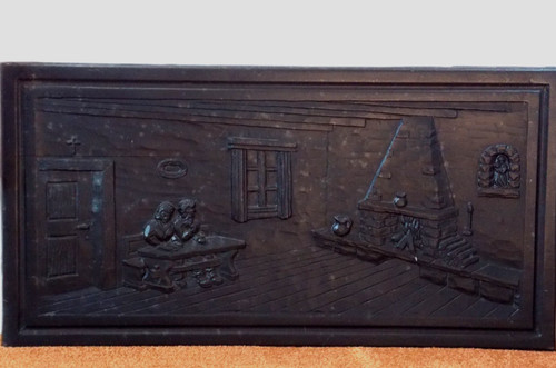 Kamin platte antik - , relief