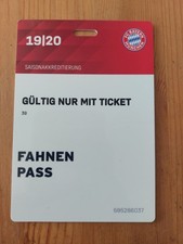 Used Ticket Badge 2019/20 FC Bayern München Fahnenpass Saisonakkreditierung