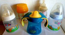 SET: 5 Babyfläschchen von HIPP, Mollis&Beauty Baby plus 1 Schnuller AVENT, gebr.