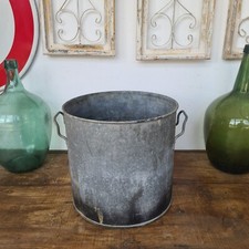 B8402 Alter Zink Einwecktopf | Kochtopf | Einkochtopf | Pflanztopf | Eimer