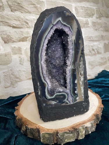 Amethyst druse mit achatband - amethyst-druse,