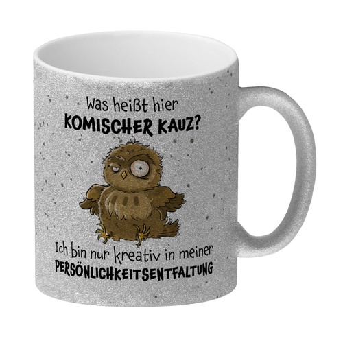 Eule glitzer kaffeebecher mit - eule, glitzer-kaffeebecher