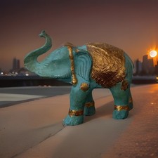 🐘 Türkis-goldener Elefant