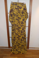 XXL Sommer-Schal Vintage Designer Tuch Stola Blumen Florales Muster braun gelb