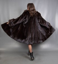 7434 WUNDERSCHÖNER ECHTER NERZ MANTEL PELZ JACKE SWINGER PELZ SCHÖNE OPTIK GR 2XL