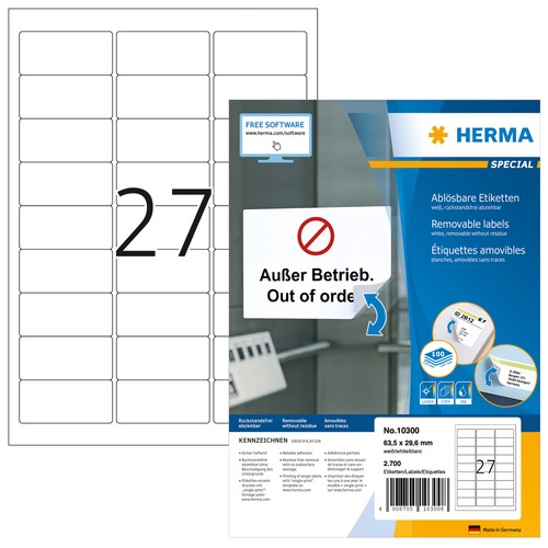 Ablösbare etiketten 63 5 - etiketten, 63,5