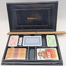 Karten und Würfelset in Kunstlederbox - Nürnberger Spielkarten, Skat Vintage