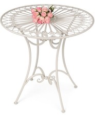 Gartentisch Weiss Tisch Shabby Chic Metalltisch Rund Eisentisch Balkontisch