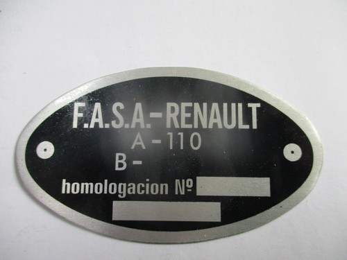 Typenschild renault alpine - typenschild,