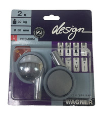 WAGNER design 01 0070 02 01007002 Rollen Räder Möbelrollen 30kg 2Stück 60mmØ