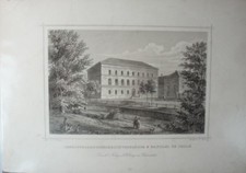 J. F. Lange E. Höfer Kanzlei zu Celle ORIGINAL Stahlstich 20x28cm G-5250