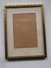 kleiner alter Bilderrahmen Messingfarben mit Glas.  Aufsteller 12,5 x 9,5 cm.