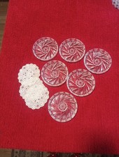 6 Bleikristall UNTERSETZER Schleuderstern ,Vntage  und.3  kl.Deckchen